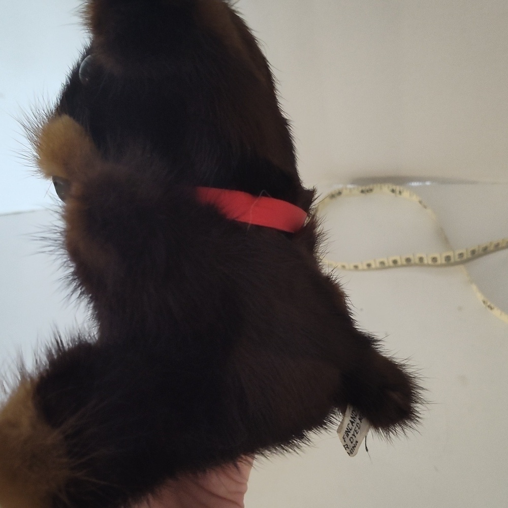 Rare Vintage Ranch Dyed Mink Teddy Bear From Lazarus With Tags Collectible - Picture 11 of 12